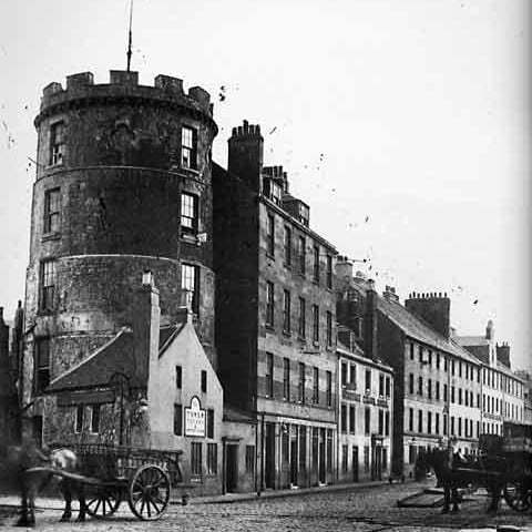 Leith Shore showing the Signal Tower at the corner of Tower Street.