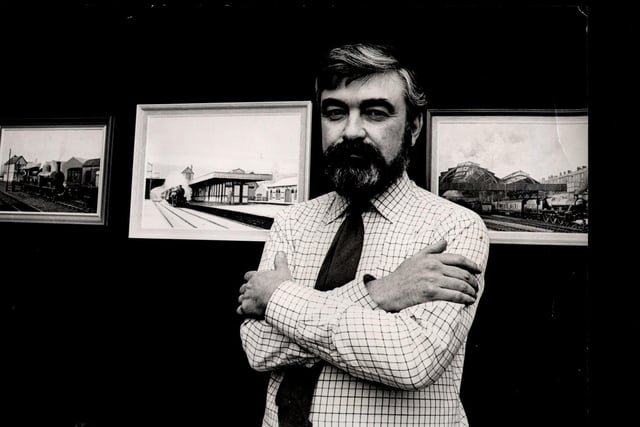 Peter Jones pictured in 1978 with some of his paintings.