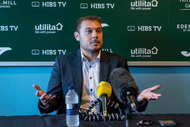 Hibs chief executive Ben Kensell addressed the media to explain that the club could not raise a team