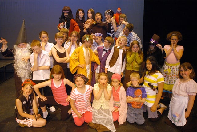 Mansfield Palace Theatre Youth Group rehearsing the production of The Royal Astrologers in 2007. 
Picture shows cast members