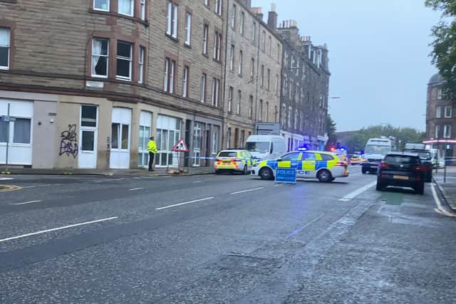 Police have blocked off roads in Leith.