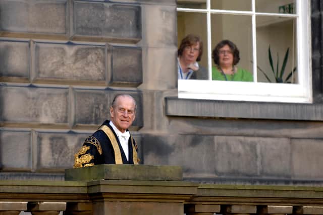 As Chancellor of Edinburgh  University the Duke of Edinburgh attended the installation of Iain Macwhirter as Rector in March 2009.   Picture: Jane Barlow