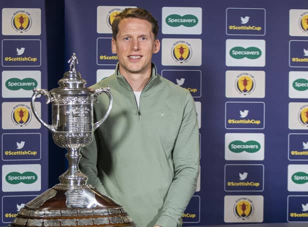 Former Hearts defender Christophe Berra, who conducted the Scottish Cup draw, is eyeing a career in coaching and management. Picture: SFA
