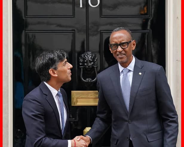 Prime Minister Rishi Sunak welcomes the President of Rwanda, Paul Kagame, to 10 Downing Street, for talks last week. Picture: Stefan Rousseau/PA Wire