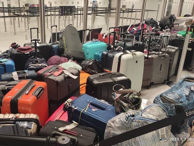 Edinburgh Airport has been 'flooded' with left luggage