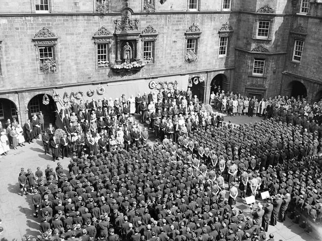 A view of the George Heriot's School  Edinburgh Tercentenary Ceremony in June 1959.