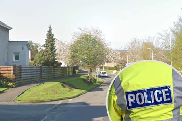 The incident occurred on 14 October on Priory Road in Linlithgow. The suspect is described as white, in his 40s, around 5 ft 7 in height with very short brown hair.  He was wearing a navy jacket and dark blue jeans at the time