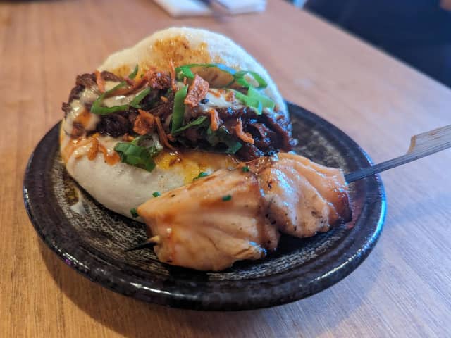 The bao buns and salmon skewers were a highlight, at new Edinburgh restaurant Lucky Yu,