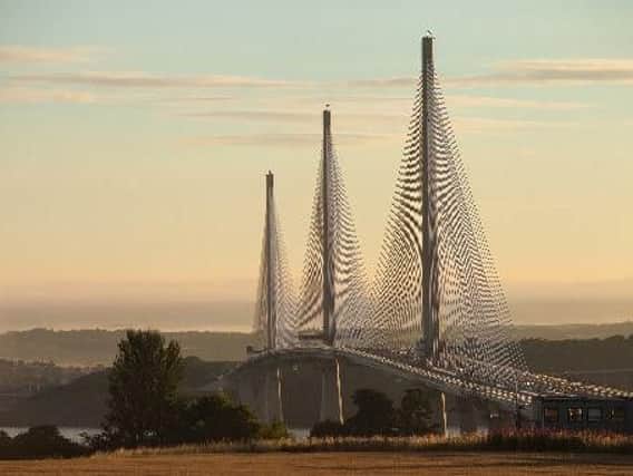 The Queensferry Crossing from the south.