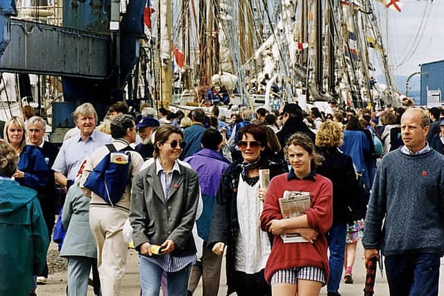 The Cutty Sark Tall Ships Race came to Leith in 1995.