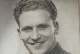 Flight Sergeant Navigator John Hughes sustained serious injuries when his plane was shot down behind enemy lines in March 1945.