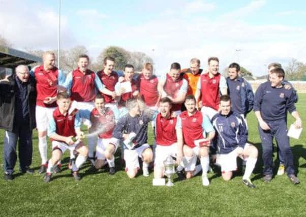 Whitehill Welfare celebrate winning the SFA South Region Challenge Cup. Picture: contributed