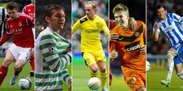 Aberdeen's Ryan Watt, Celtic's Tony Watt, Hibs' Leigh Griffiths, Dundee United's Stuart Armstrong and Brighton's Gordon Green have all been called up the Scotland squad. Picture: SNS