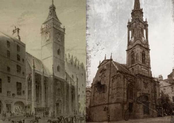 The Tron Kirk, in the 1800s and the present day. Picture: Lost Edinburgh
