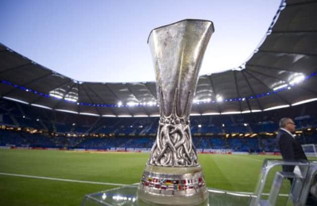 The Europa League trophy. Both Hibs and St Johnstone discovered their opponents this afternoon. Picture: AP