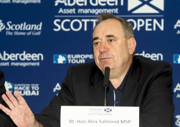 Scotland's First Minister Alex Salmond announces Gullane will host the 2015 Aberdeen Asset Management Scottish Open. Pic: SNS
