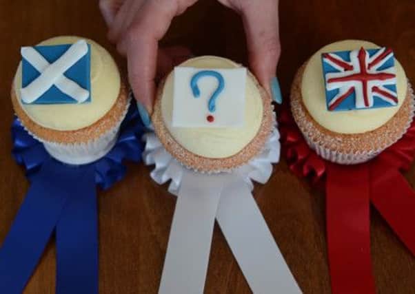 The Cuckoo's Bakery referendum poll cupcakes. 

Pic: Neil Hanna