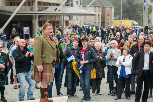 Crowds at the Scottish Parliament. Pic: Ian Georgeson