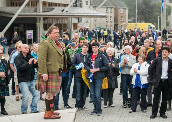Crowds at the Scottish Parliament. Pic: Ian Georgeson