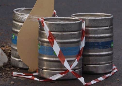 Three kegs of beer. Pic: Neil Hanna