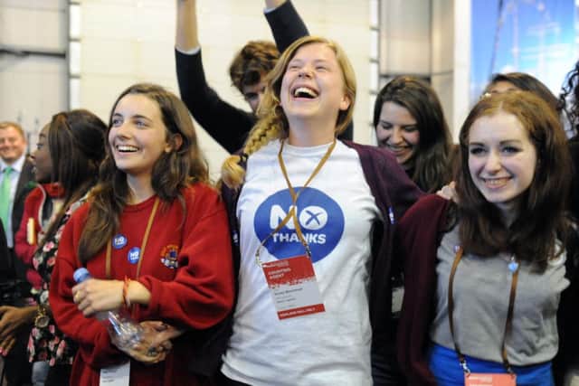 No voters celebrate. Picture: Lisa Ferguson