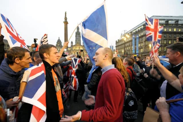 Yes and No groups clash in Glasgow on Friday. Picture: John Devlin