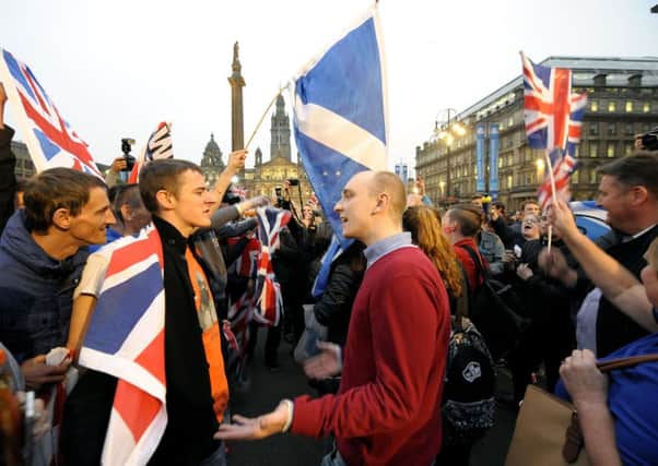 Yes and No groups clash in Glasgow on Friday. Picture: John Devlin