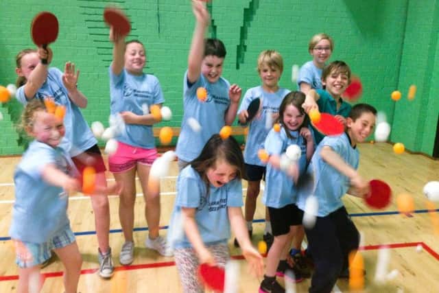 Take Bat! Table tennis at Royal High. Picture: Gordon Muir