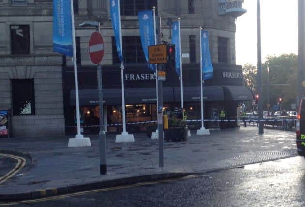Police sealed off the area outside House of Fraser. Picture: Comp
