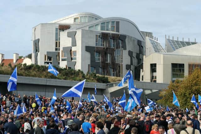 Thousands of Yes voters joined a rally outside parliament yesterday, with thousands more expected to protest again today.PIC LISA FERGUSON