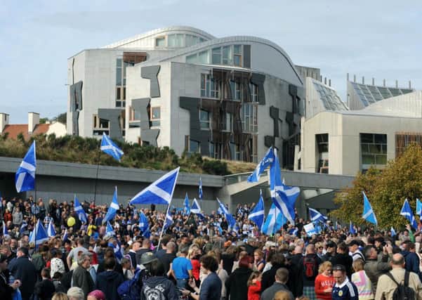 Thousands of Yes voters joined a rally outside parliament yesterday, with thousands more expected to protest again today.PIC LISA FERGUSON