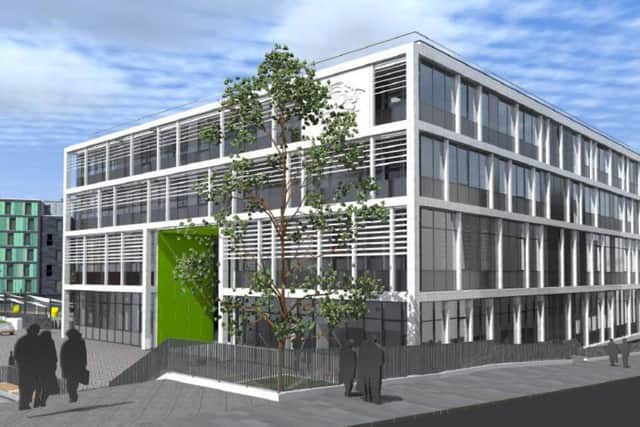 An artist's impression of the new Boroughmuir High School. Picture: Comp