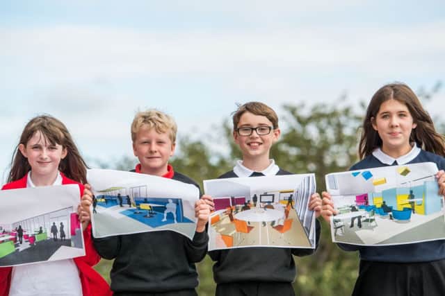 Jessica McCulloch, Andrew Muirhead, Dillion Hoskins and Emelia Baikie show off their ideas. Picture: Ian Georgeson