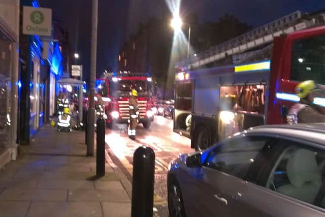 Firefighters had to rescue an 80-year old woman and two dogs after a fire on Raeburn Place. Pic: Kaye Nicolson
