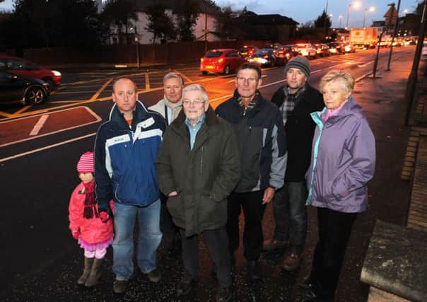 Cammo residents protest against the prospect of more traffic on Maybury Road raised by new housing proposals. Picture: Jane Barlow