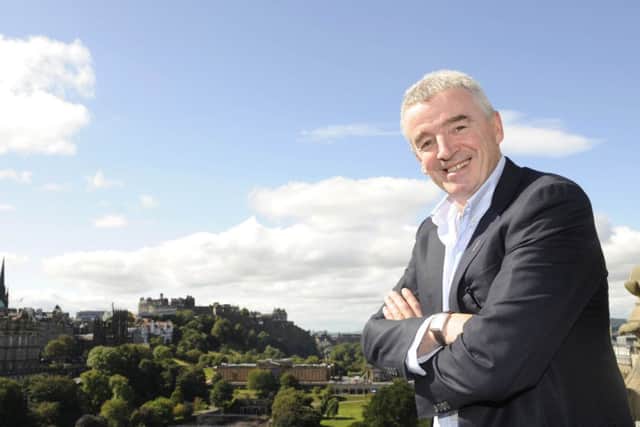 Michael OLeary says new European routes planned by Ryanair will be served from Edinburgh. Picture: Greg Macvean
