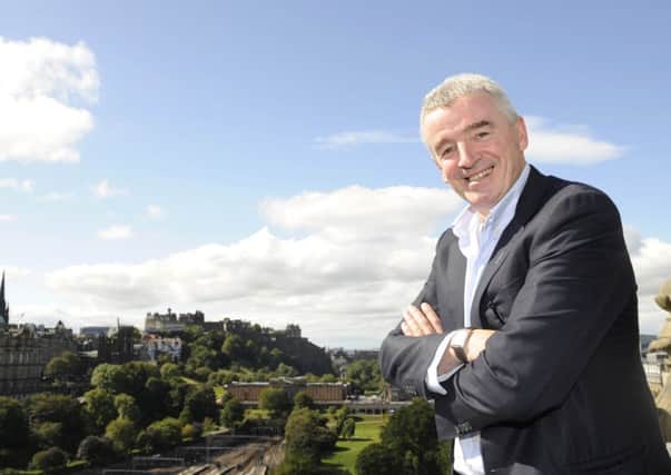 Michael OLeary says new European routes planned by Ryanair will be served from Edinburgh. Picture: Greg Macvean