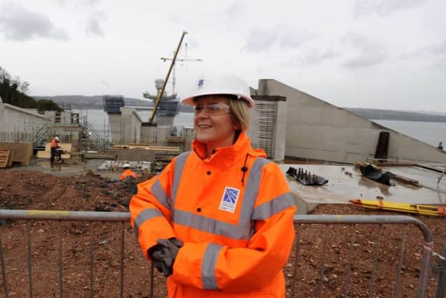 Nicola Sturgeon visits the site of the new Forth bridge. Picture: Julie Bull