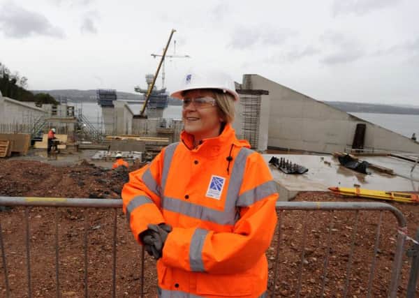 Nicola Sturgeon visits the site of the new Forth bridge. Picture: Julie Bull