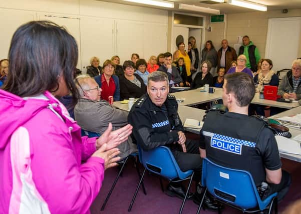 Chief Inspector Bob Paris talks to residents at the meeting. Picture: Ian Georgeson