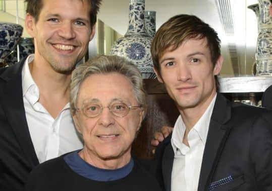 Frankie Valli with Jersey Boys cast member Tim Driesen