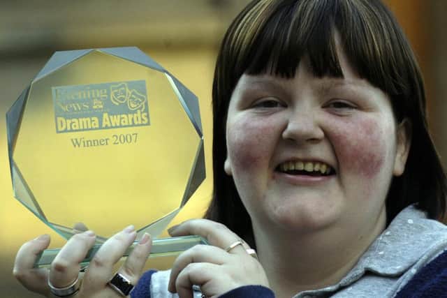 Jenny Hogg with her 2007 Evening News Drama Award for Tempo. Picture: Bill Henry