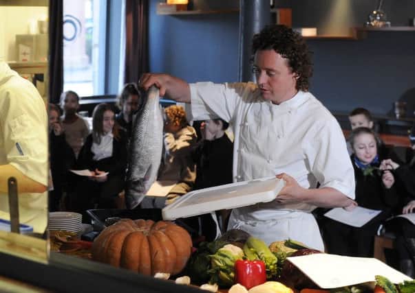 Tom Kitchin at his Leith restaurant. Picture: Neil Hanna