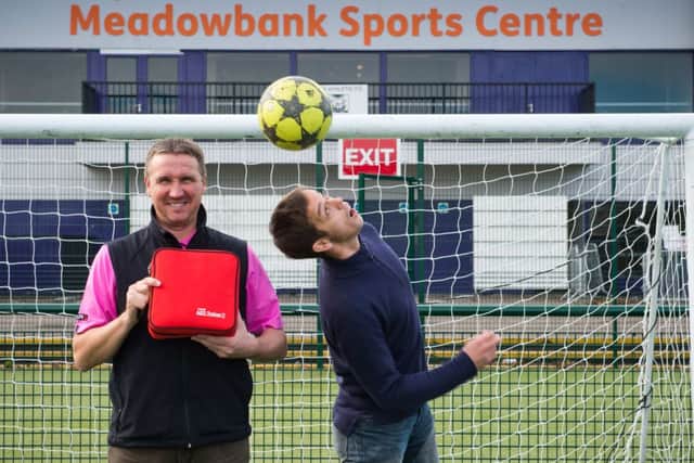 Stevie Adamson with former Livingston star David Bingham. Picture: Alex Hewitt