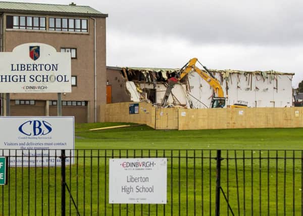 The gym at Liberton High is demolished Picture: Malcolm McCurrach