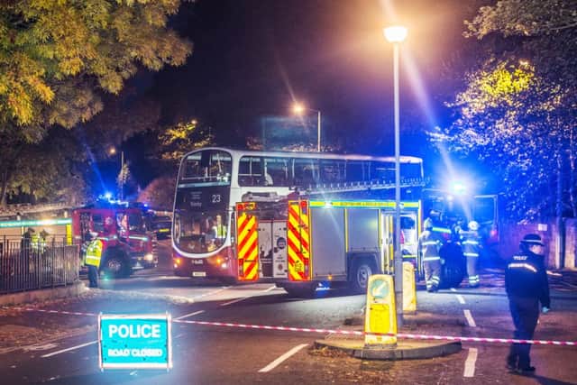 The scene of the crash at at the junction of Craighouse Road and Myreside Road. Picture: Phil Wilkinson