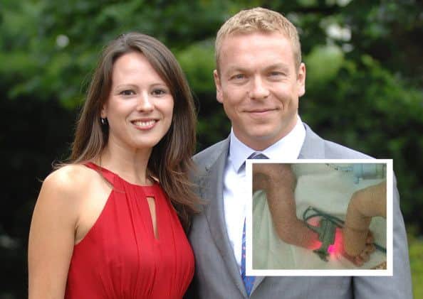 Sir Chris and Sarra have become parents.