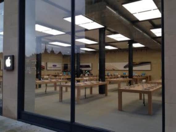 The interior of the new Edinburggh Apple store on Princes Street has been revealed for the first time. Pic: Gareth Edwards