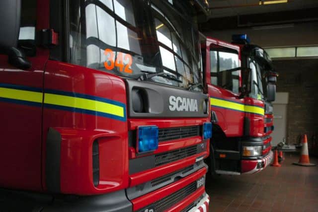 Firefighters had to free a man after he was impaled on the lid catch of a skip. Pic: Stuart Cobley