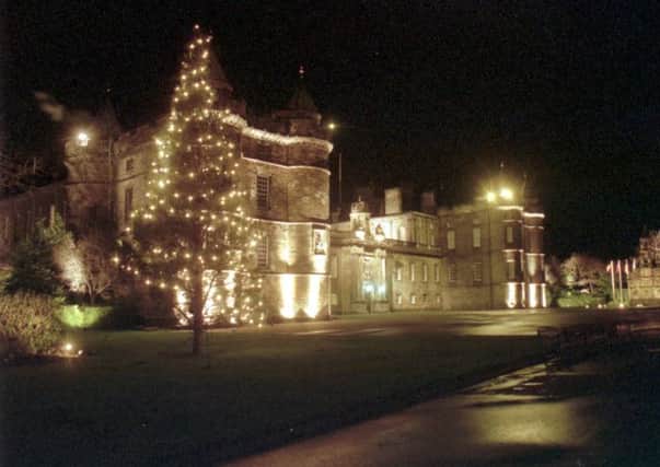 The Palace of Holyroodhouse lit up for 1992s European Summit. Picture: Dennis Straughan